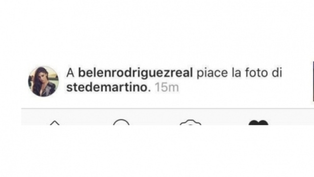 Gossip: il 'like' di Belen Rodriguez a Stefano De Martino.