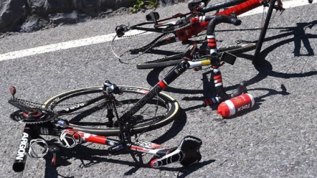 La bici di Shane Archbold dopo la caduta