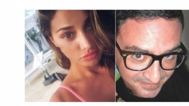 Belen Rodriguez 'aggredisce' il giornalista Alberto Dandolo.