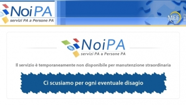Noipa, sito in manutenzione come gli stipendi
