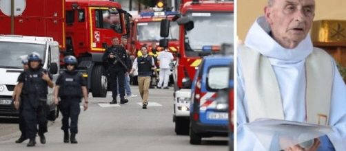 The scene after the attack on the priest. screencap via CNN