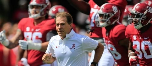 Nick Saban and Alabama Crimson Tide football courtesy of - 300lbsofsportsknowledge.com