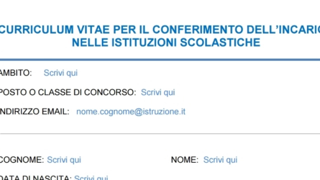 Modello definitivo dal Miur al 01/08