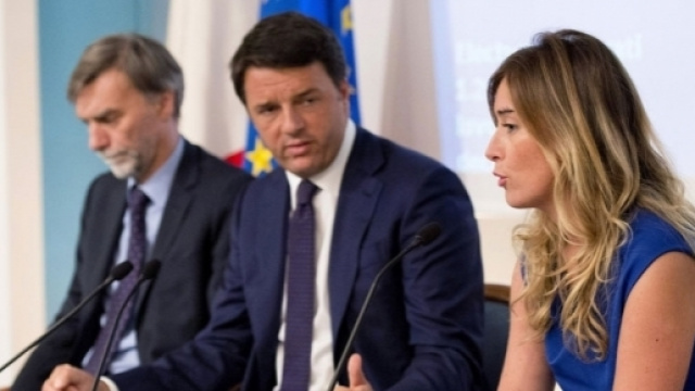 Graziano Delrio, Matteo Renzi e Maria Elena Boschi
