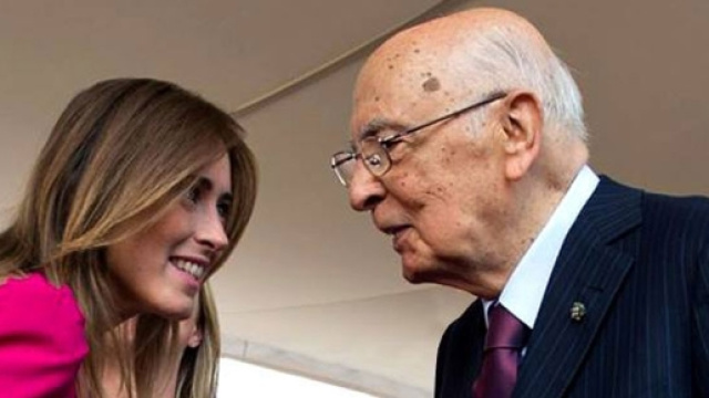 Il ministro Maria Elena Boschi con il presidente Giorgio Napolitano