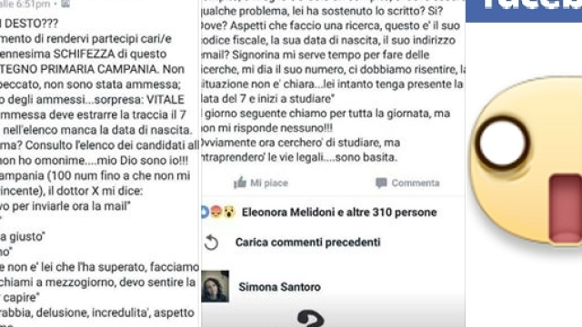 Il post di denuncia apparso su facebook