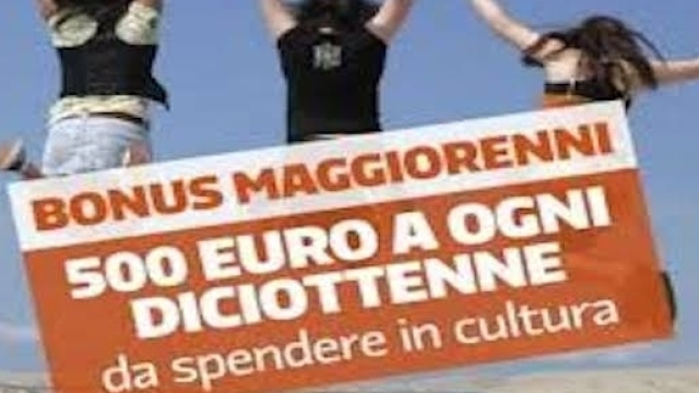 Diciottenni, arriva il bonus da 500 euro per la cultura.