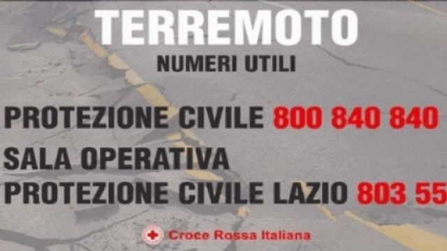 Numeri utili soccorsi della Protezione Civile.