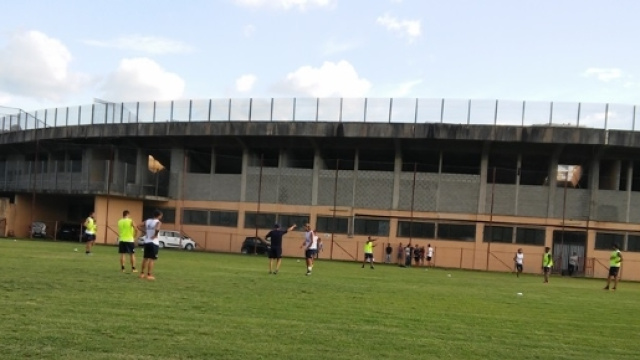 Un momento dell'allenamento del Cosenza