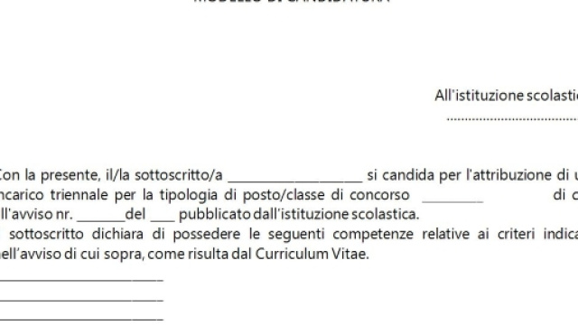 come inviare curriculum e modello di candidatura