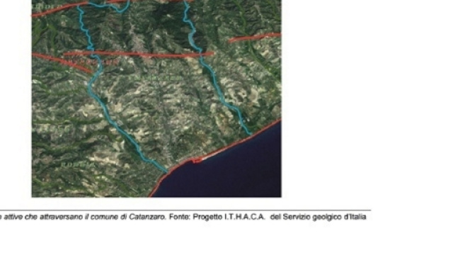 Localizzazione faglie che attraversano comune di Catanzaro