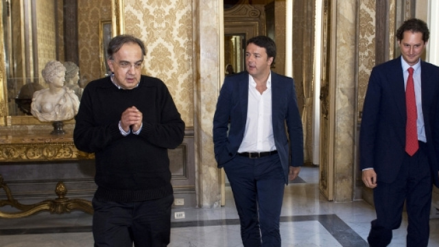 Marchionne ed Elkann presenti al vertice Renzi-Merkel (foto di repertorio)