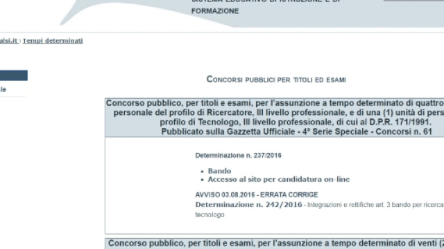 Assunzione per n.36 unit&agrave; presso Invalsi