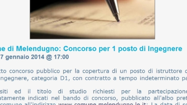 Venezia: concorso per assunzione di un ingegnere - melendugno.net