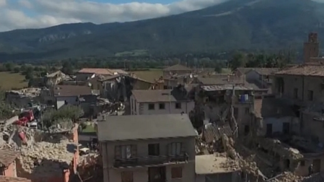 Uno dei luoghi colpiti dal terremoto