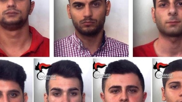L'immagina che circola sul web, mostra i volti dei sette arrestati