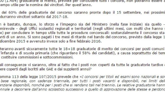 concorso docenti aggiornamenti GM pubblicate