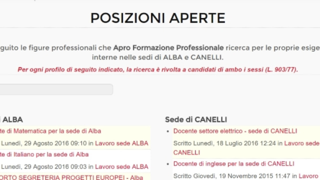 Ricerca insegnanti italiano e matematica