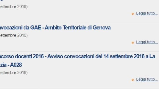 Ecco le convocazioni per i vincitori di Concorso.