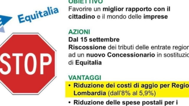 La Lombardia "licenzia" Equitalia, dal 15 settembre cambia tutto