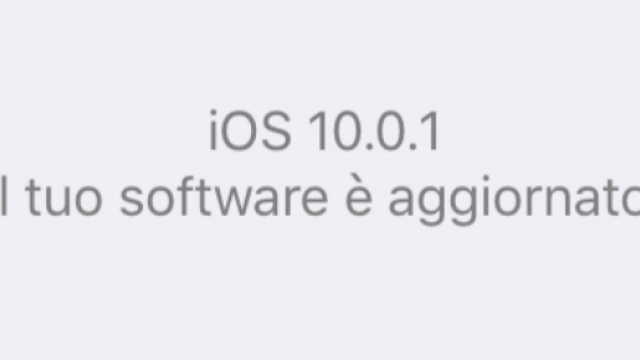 Schermata di conferma aggiornamento