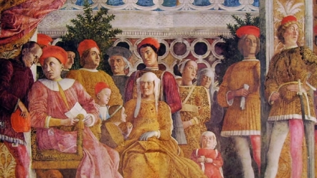 La corte ducale nella Camera degli sposi di Andrea Mantegna.