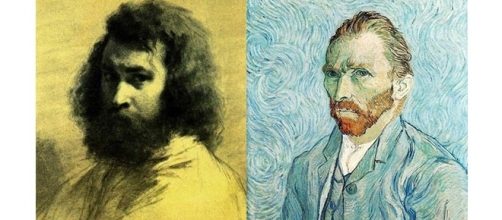 Izquierda: "Autorretrato". Jean-Fran&ccedil;ois Millet (1814-1875). Derecha: "Autorretrato". Vincent Van Gogh (1853-1890)