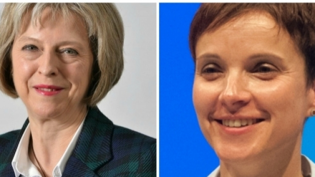 Theresa May, primo ministro del Regno Unito, e Frauke Petry, leader del partito populista di estrema destra tedesco.