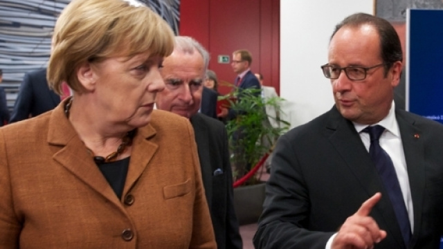 La cancelliera Merkel e il presidente Hollande