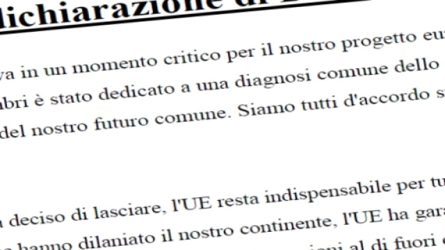 Il documento conclusivo del vertice Ue, la dichiarazione di Bratislava