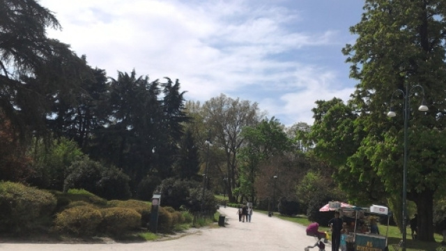 Ragazza si fa un belfie nel parco in pieno giorno