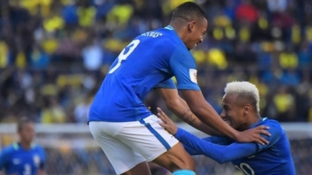 Gabriel Jesus e Neymar, grandi protagonisti della vittoria del Brasile in Ecuador (ph. AFP)
