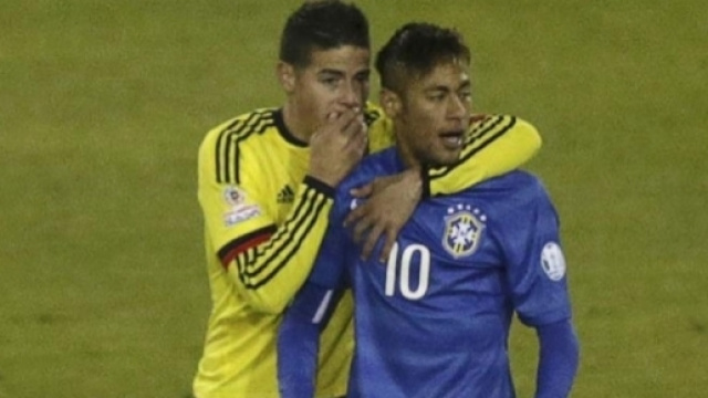 Neymar e James Rodr&iacute;guez, le stelle di Brasile-Colombia