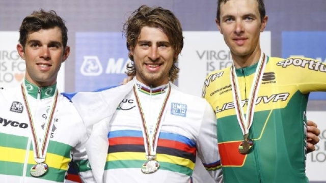 Ramunas Navardauskas sul podio ai Mondiali di Richmond