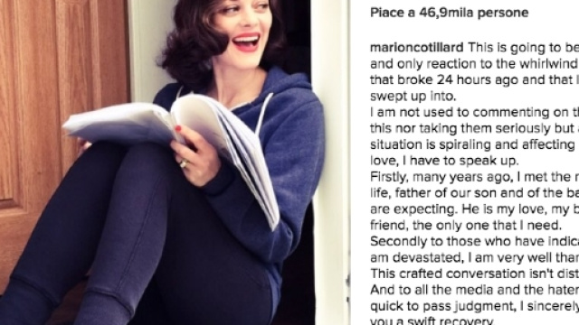 Nella foto: la smentita via social della Cotillard