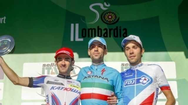 Il podio del Giro di Lombardia dello scorso anno