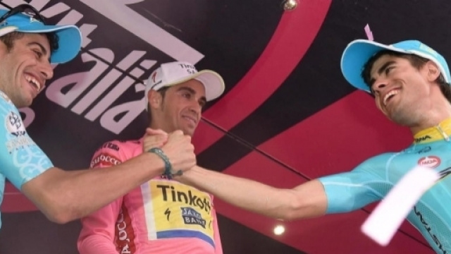 Mikel Landa sul podio del Giro d'Italia 2015