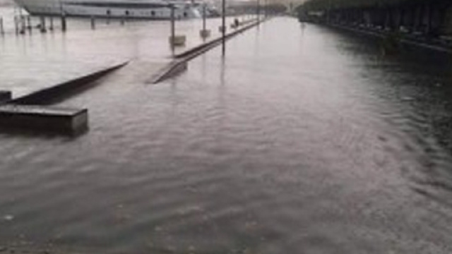 Marina allagata dall'alluvione di ieri a Siracusa.
