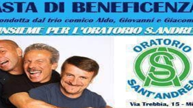 Aldo, Giovanni e Giacomo, Beneficenza, Oratorio Sant'Andrea, Milano