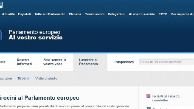 Tirocini retribuiti al Parlamento Europeo