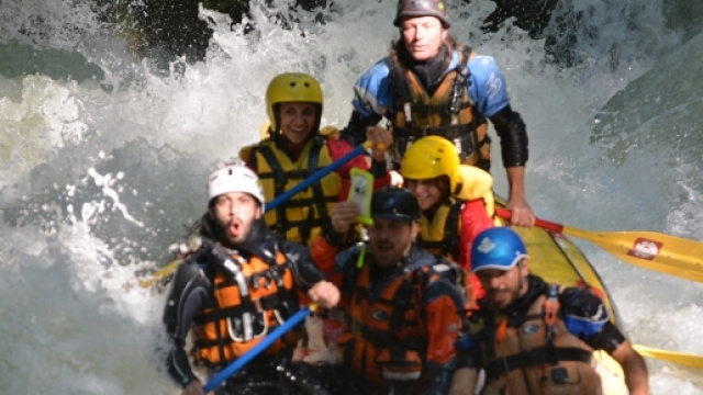 Un momento di rafting alla Cascata delle Marmore