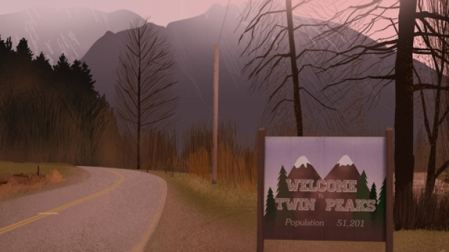 Fotogramma della sigla iniziale che d&agrave; il benvenuto a Twin Peaks (Twin Peaks News - welcometwinpeaks.com)