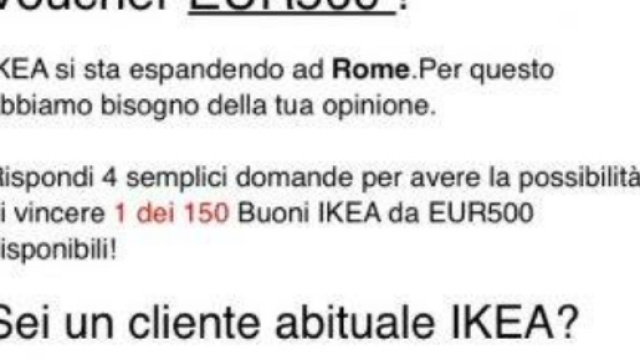 Ecco il finto messaggio di Ikea.