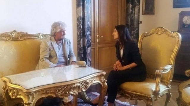 Beppe Grillo con Virginia Raggi