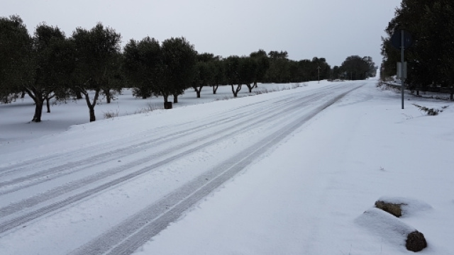Tanto freddo in Puglia e disagi.