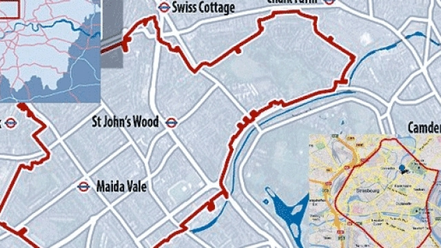 Le second erouv envisag&eacute; &agrave; Londres ; en insert, celui de Strasbourg (montage Jef T. - Blasting News)