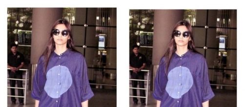 Sonam Kapoor wearing Bhane at the airport