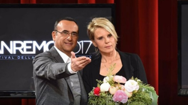 Conferenza stampa di Sanremo con Maria e Carlo