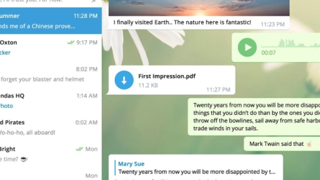 La nuova interfaccia della versione 1.0 di Telegram Desktop
