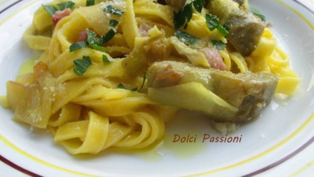 Tagliatelle ai carciofi un gusto irresistibile e delicato